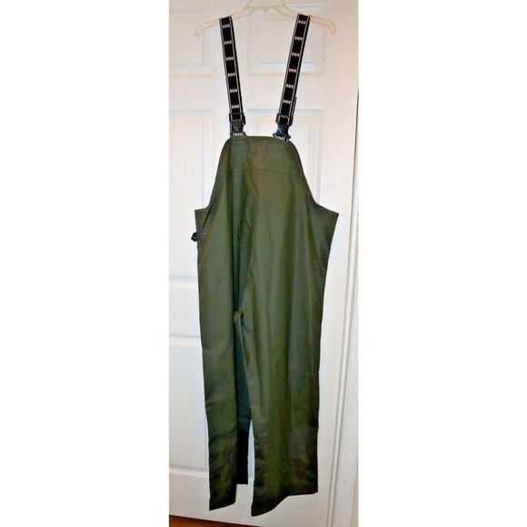 Helly Hansen 70529-480 Men's Sz L Army Green Pvc/Polyester Workwear Mandal Bib - Picture 2 of 9